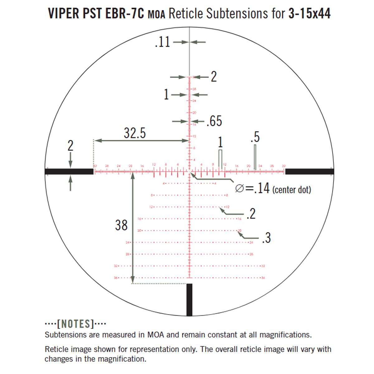 Vortex Viper PST Gen II 3-15x44 FFP EBR-7C MOA